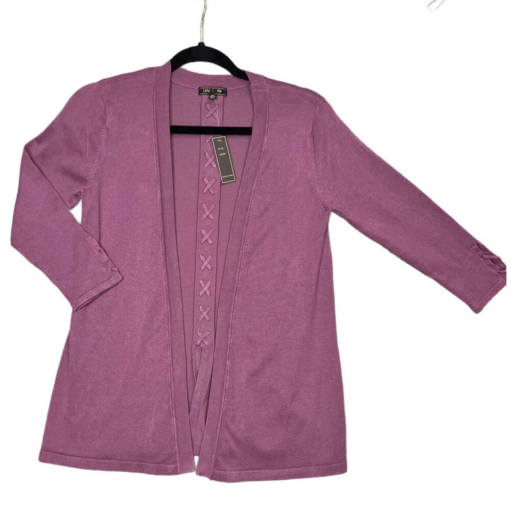 NWT Women’s Lety & Me Purple 3/4 Sleeve Cardigan